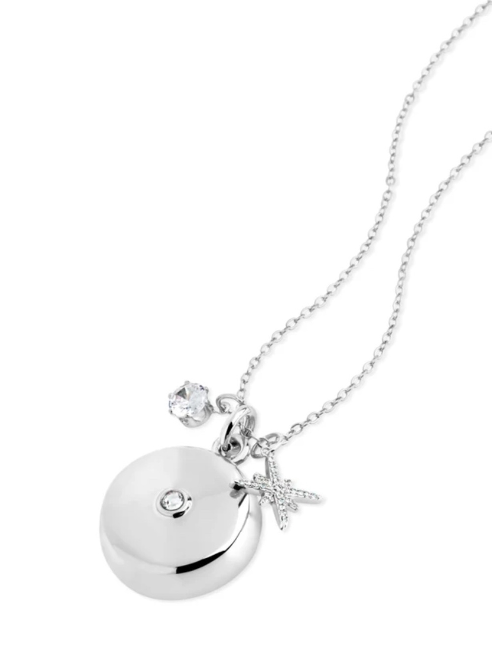 Invisawear Personal Safety Necklace Silver Star Burst Charm Crystal